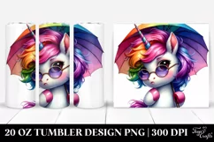 Cool Baby Unicorn, Transparent 20 Oz Tumbler Product Image 1