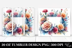 Watercolor Carnation Frame 20 Oz Tumbler Product Image 1
