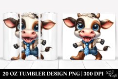 Expressive Baby Cow Caricature | 20 Oz Tumbler Product Image 1
