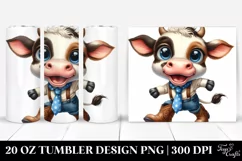 Expressive Baby Cow Caricature | 20 Oz Tumbler Product Image 1
