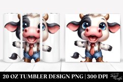 Expressive Baby Cow Caricature | 20 Oz Tumbler Product Image 1