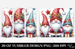 Cute Watercolor Christmas Gnomes Clipart Product Image 1