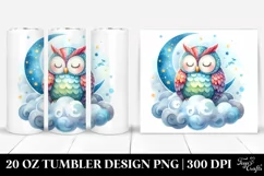Colorful Owl Sleeping on a Cloud | 20 Oz Tumbler Product Image 1