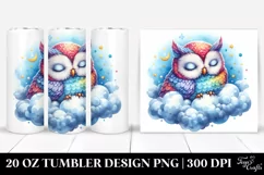 Colorful Owl Sleeping on a Cloud | 20 Oz Tumbler Product Image 1