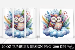 Colorful Owl Sleeping on a Cloud | 20 Oz Tumbler Product Image 1