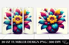 Colorful Abstract Primrose Pot | 20 Oz Tumbler Product Image 1
