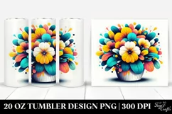 Abstract Colorful Primrose Pot | 20 Oz Tumbler Product Image 1