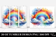 Colorful Watercolor Rainbow | 20 Oz Tumbler Product Image 1