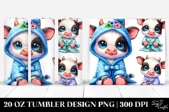 Cute Baby Cow in Bath Robe 20 Oz Tumbler Product Image 1