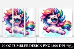 Jumping Cute Unicorn 20 Oz Tumbler Product Image 1
