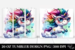 Jumping Cute Unicorn 20 Oz Tumbler Product Image 1