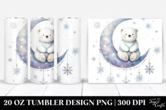 Whimsical Watercolor Polar Bear Clipart Product Image 1