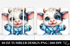 Smiling Baby Cow in Bath Robe 20 Oz Tumbler Product Image 1