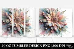 Shiny Gerbera Watercolor Clipart 20 Oz Tumbler Product Image 1