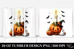 Watercolor Halloween Candle 20 Oz Tumbler Product Image 1