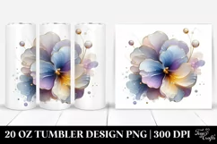 Abstract Pastel Pansy 20 Oz Tumbler Product Image 1