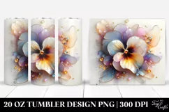 Abstract Pastel Pansy 20 Oz Tumbler Product Image 1