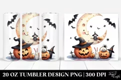 Watercolor Halloween Moon 20 Oz Tumbler Product Image 1