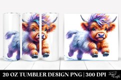 Cute Baby Highland Cow Running | 20 oz Tumbler Product Image 1