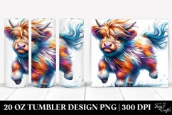 Cute Baby Highland Cow Running | 20 oz Tumbler Product Image 1