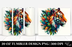 Abstract Tiger Leaves. 20 Oz Tumbler Design Product Image 1