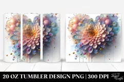 Glossy Chrysanthemum Heart Shape | 20 oz Tumbler Product Image 1
