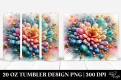 Glossy Chrysanthemum Heart Shape | 20 oz Tumbler Product Image 1