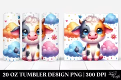 Smiling Baby Cow with Clouds 20 Oz Tumbler Product Image 1
