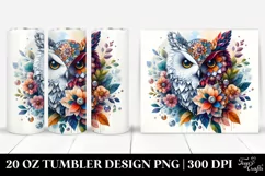 Abstract Owl Diamonds Flowers. 20 Oz Tumbler Design Product Image 1