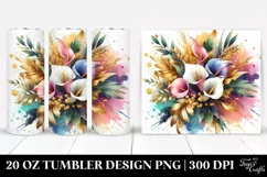 colorfull Bouquet with Calla Lily and Violet | 20 Oz Tumbler Product Image 1