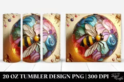 3D Marble Bee Ornament Clipart, 20 Oz Tumbler Product Image 1