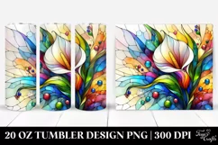 Colorful Stained with Calla Lily 20 Oz Tumbler Product Image 1