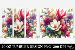 Vibrant Bouquet Watercolor | 20 oz Tumbler Product Image 1