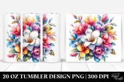 Colorful Magnolia Bouquet | Tumbler Product Image 1