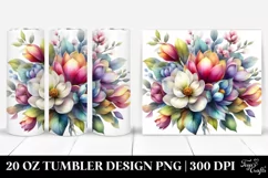 Vibrant Bouquet Watercolor | 20 oz Tumbler Product Image 1