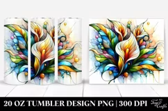 Colorful Stained with Calla Lily 20 Oz Tumbler Product Image 1