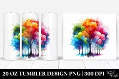 Colorful Rainbow Trees Abstract | 20 Oz Tumbler Product Image 1