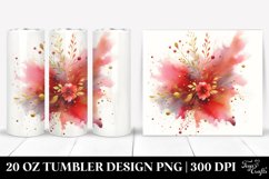 Colorful Redish Watercolor Splash 20 Oz Tumbler Product Image 1