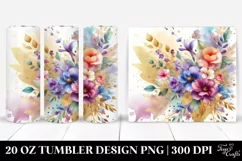 colorfull Bouquet with Violet and Splash | 20 Oz Tumbler Product Image 1