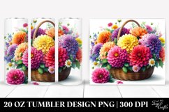 Colorful Basket with Dahlia 20 Oz Tumbler Product Image 1