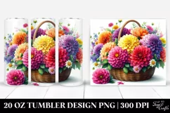 Colorful Basket with Dahlia 20 Oz Tumbler Product Image 1