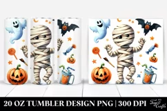Watercolor Halloween Mummy 20 Oz Tumbler Product Image 1