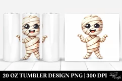 Watercolor Halloween Mummy 20 Oz Tumbler Product Image 1