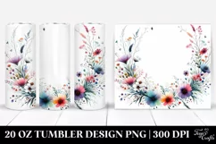 Colorful Wild Flower Frame Abstract | 20 Oz Tumbler Product Image 1