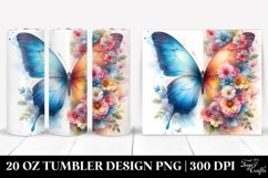 Vibrant Butterfly Flowers. 20 Oz Tumbler Design Product Image 1