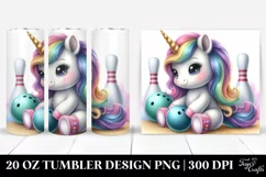 Cute Bowling Unicorn | Tumbler Product Image 1