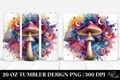 Vibrant Magical Mushroom Clipart 20 Oz Tumbler Product Image 1