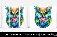 Abstract Owl Leaves. 20 Oz Tumbler Design Product Image 1