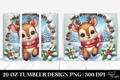 Cute Baby Deer in Winter Clipart Product Image 1