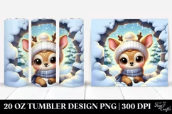 Cute Baby Deer in Winter Clipart Product Image 1